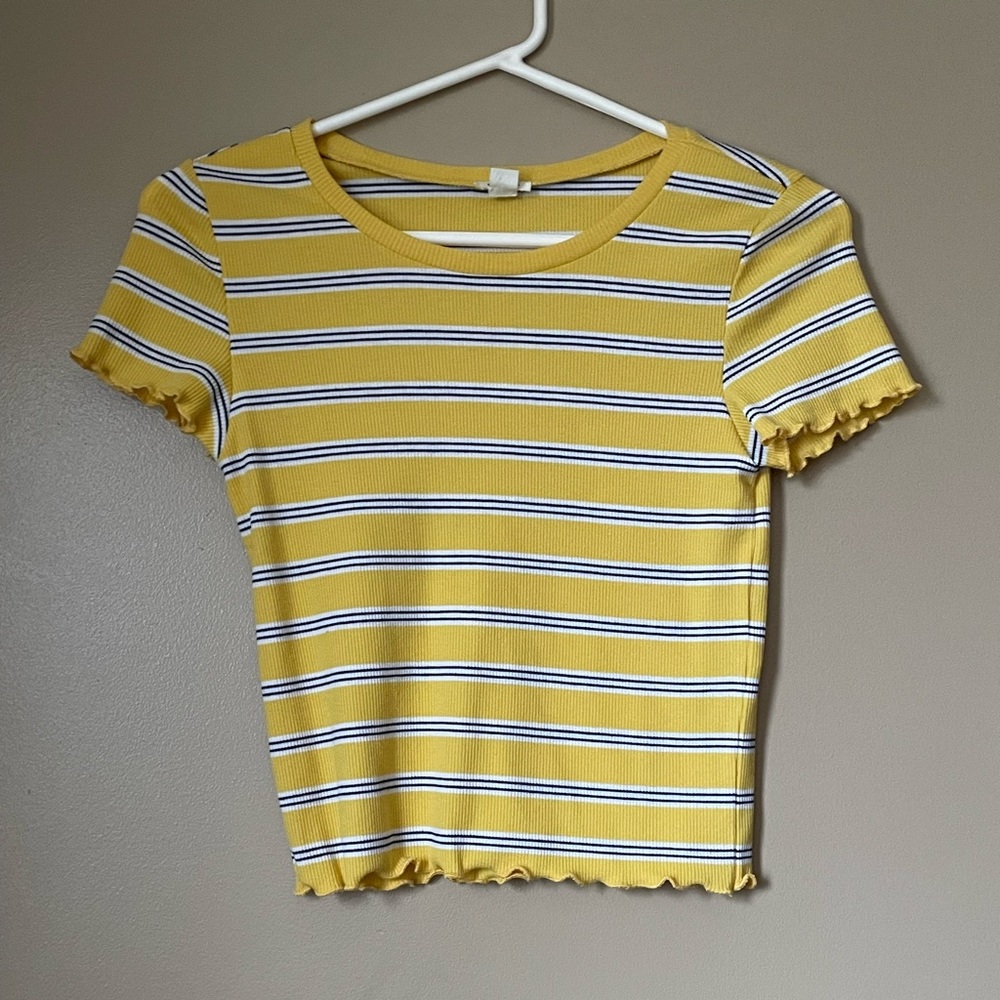 GARAGE Lettuce trim striped tee